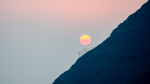 Vista del cielo de La Palma, este sábado.