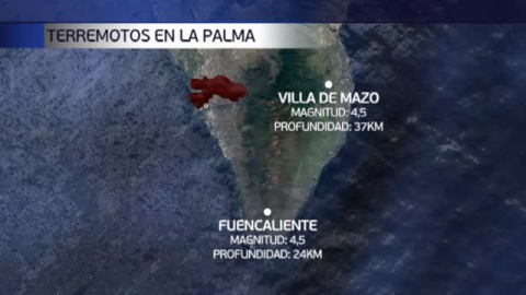 Dos terremotos de magnitud 4,5 sacuden La Palma mientras la lava está a escasos metros del mar