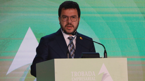 Pere Aragonès, en la seva conferència d'aquest divendres durant la Trobada Empresarial al Pirineu.