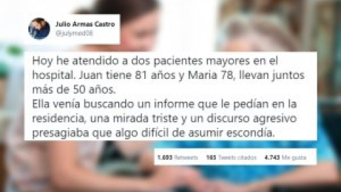 "Es una triste realidad cotidiana y verlo así tan cerca me ha destrozado": un emotiva reflexión en Twitter sobre la demencia se hace viral