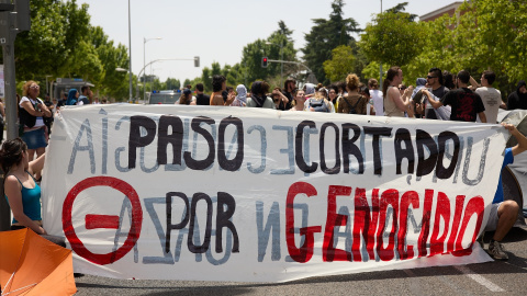 Manifestantes propalestinos en la Universidad Complutense de Madrid, a 6 de junio de 2024.