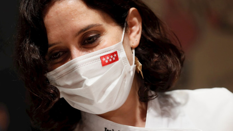 La presidenta de la Comunidad de Madrid, Isabel Díaz Ayuso, asiste a la presentación de los nuevos embajadores de la Marca Alimentos de la Comunidad de Madrid durante la jornada inaugural de Madrid Fusión.