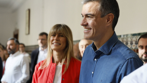 9 de junio de 2024. Pedro Sánchez y Begoña Gómez en un colegio electoral para votar en las elecciones europeas.