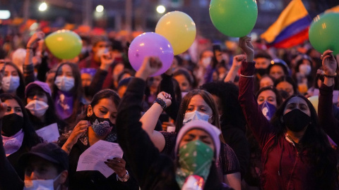 Manifestación en Bogotá por las denuncias de abusos sexuales.