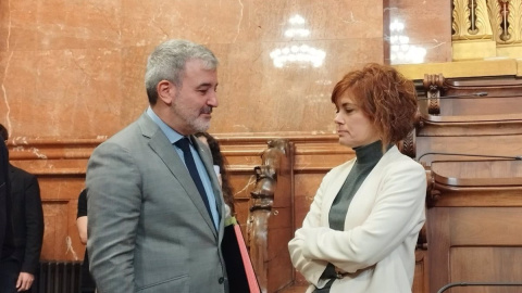 El alcalde de Barcelona, Jaume Collboni, con la líder de ERC en la corporación municipal, Elisenda Alamany, en una foto de archivo.