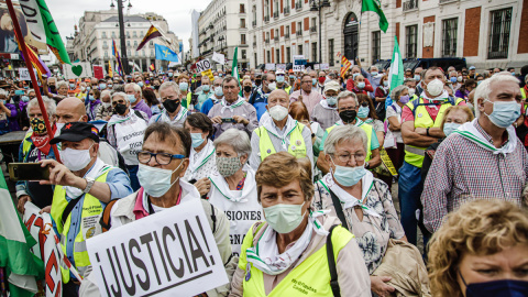 Concentración del pasado 16 de octubre de pensionistas en Madrid en defensa de unas pensiones justas.