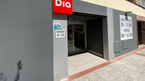 La entrada de un supermercado Dia en Madrid. E.P./Eduardo Parra