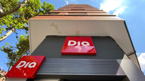 La entrada de un supermercado Dia en Madrid. E.P./Eduardo Parra