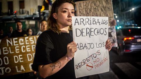 Protesta contra Javier Milei en Argentina, a 23 de diciembre de 2023.