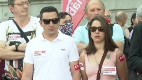 Protesta de barrenderos en Madrid por las malas condiciones laborales