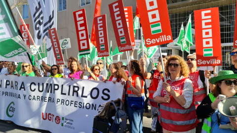 Imagen de archivo de una manifestación de la sanidad pública en Andalucía