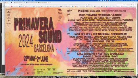 Cartell del Primavera Sound 2024.