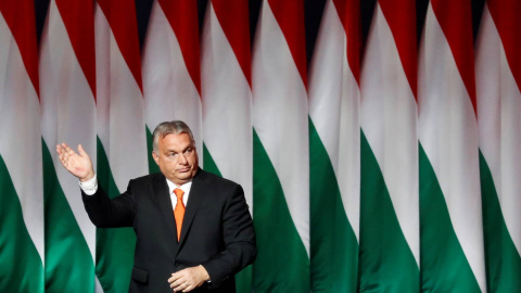 El presidente ultraderechista de Hungría, Viktor Orban, durante el Congreso de su partido el 14 de noviembre de 2021.