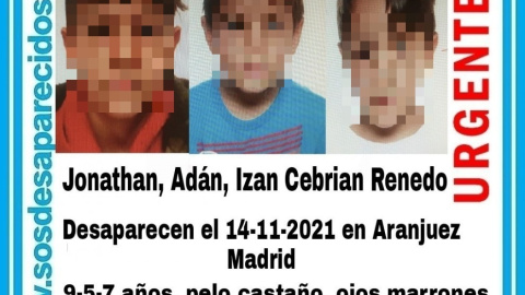 Cartel de la Asociación SOS Desaparecidos con las fotografías y descripciones de los niños. — SOS Desaparecidos