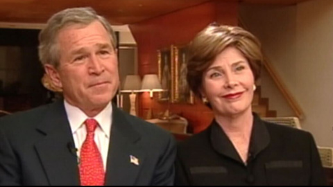 Secuencia de la entrevista a George Bush y Laura Bush