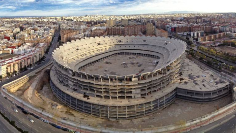 Vista aérea del Nou Mestalla.