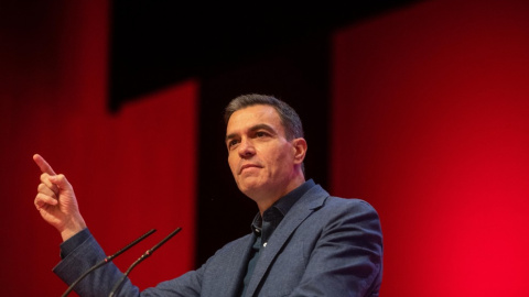 El presidente del Gobierno y secretario general del PSOE, Pedro Sánchez, en un acto de campaña en Castilla y León.