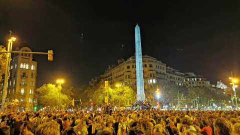 Més de 10.000 persones han participat en la convocatòria dels CDR als Jardinets de Gràcia en la protesta contra la sentència del Suprem. QUERALT CASTILLO.