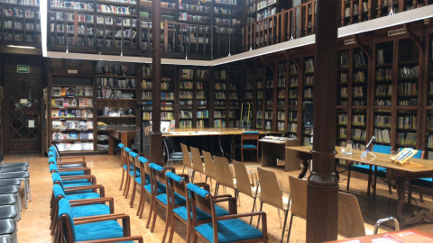 Interior de la biblioteca de Cort en Palma, el espacio que el Ayuntamiento ha denegado para el acto de Ciutadans per Palestina.