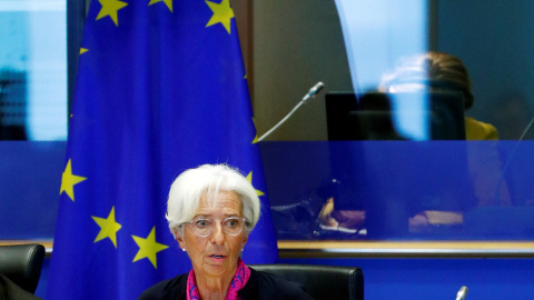 La futura presidenta del BCE, la francesa Christine Lagarde, en su comparecencia ante el Comité de Asuntos Económicos y Monetarios del Parlamento Europeo. REUTERS/Francois Lenoir