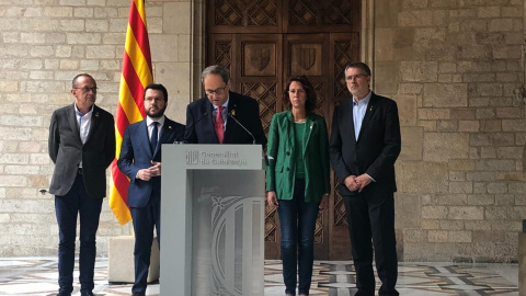 Quim Torra, durante la rueda de prensa de este sábado. EUROPA PRESS