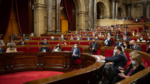 Vista del pleno del Parlament catalán durante el debate de totalidad de los Presupuestos. E.P./David Zorrakino