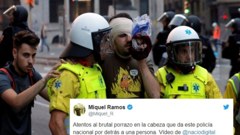 Las redes se hacen eco de los excesos policiales en Catalunya. / TREMENDING