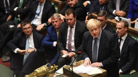 Boris Johnson, durante una votación en el Parlamento británico. EFE/EPA/JESSICA TAYLOR / UK PARLIAMENT