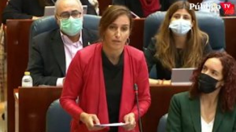 Mónica García, sobre los presupuestos de Ayuso: "150% más para toros, 6% menos para atención primaria que en 2019."