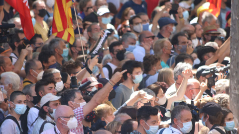 Concentración frente al Gran Teatre del Liceu.