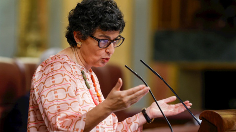 La ministra de Asuntos Exteriores, Arancha González Laya, durante la última sesión de control al Gobierno en el Congreso de los Diputados.