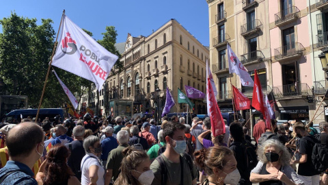 Manifestants davant del Liceu.