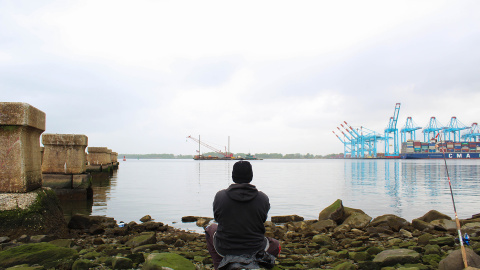 El puerto de Newark, desde Bayonne