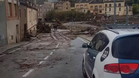 L'accés a Espluga de Francolí (Conca de Barberà) tallat pel temporal. Mossos d'Esquadra