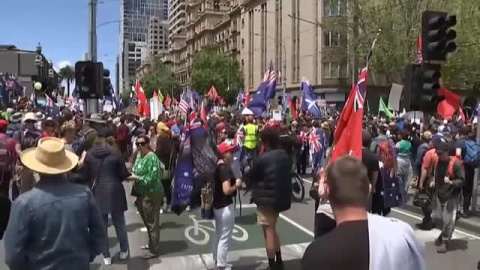 Protestas en Australia por la exigencia del pasaporte COVID