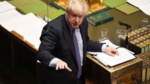 23/10/2019 - El primer ministro británico, Boris Johnson, en el Parlamento británico. / REUTERS