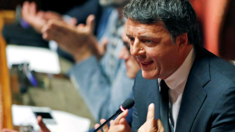 Matteo Renzi durante una intervención en el Parlamento italiano. (REUTERS)