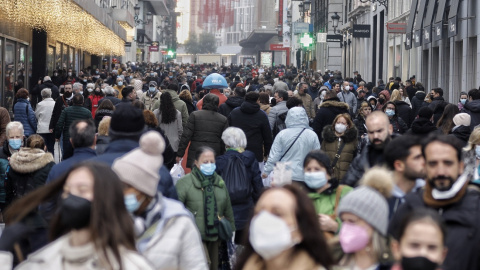 Vista de la calle Preciados (Madrid) este 7 de diciembre de 2021.