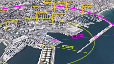 Plano del puerto de Alicante. / Plataforma por un Puerto Sostenible