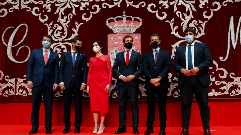 Isabel Díaz Ayuso junto a Pablo Casado en su investidura.