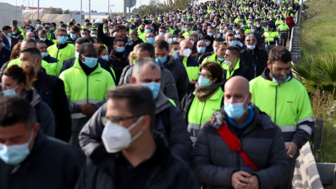 La mobilització dels treballadors de Nissan d'aquest 1 de desembre.