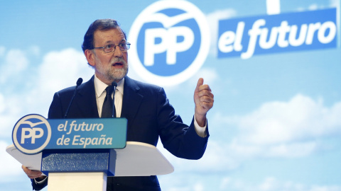 Mariano Rajoy, durante su intervención en la celebración del Congreso Nacional del Partido Popular. EFE/J.P.GANDUL