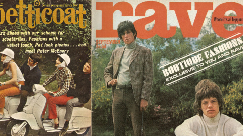 Portadas de las revistas 'Petticoat' y 'Rave', con The Rolling Stones. / ARCHIVO GRÁFICO DE LA ERA POP