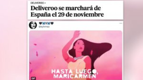 Los tuiteros se despiden de Deliveroo ante su próxima salida de España: "Paguen a Hacienda al salir"