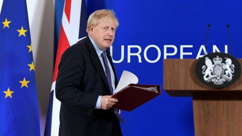 Boris Johnson en un discurso en la Unión Europea. REUTERS/Piroschka van de Wouw