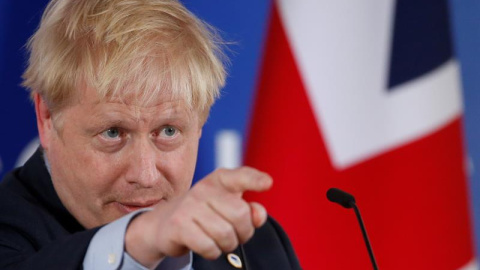 17/10/2019.- El primer ministro británico, Boris Johnson, en una conferencia de prensa durante una cumbre del Brexit en Bruselas, Bélgica. EFE / EPA / JULIEN WARNAND