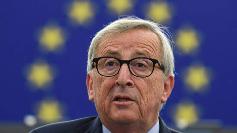 Jean-Claude Juncker durante su discurso de despedida en el Parlamento Europeo. (PATRICK SEEGER | EFE)