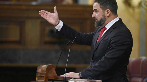 Santiago Abascal, líder de Vox, en el Congreso. (FERNANDO VILLAR | EFE)