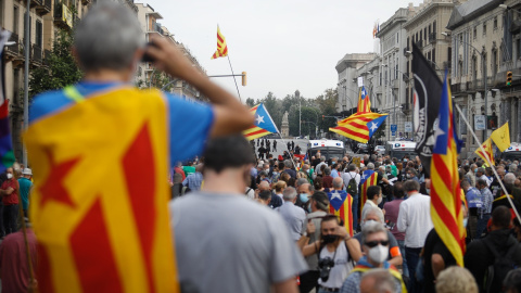 Foto de archivo de una manifestación independentista en Barcelona, Catalunya, a 9 de octubre de 2020.