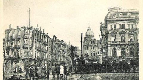 Una de las postales de la serie 'Oviedo, ciudad mártir'